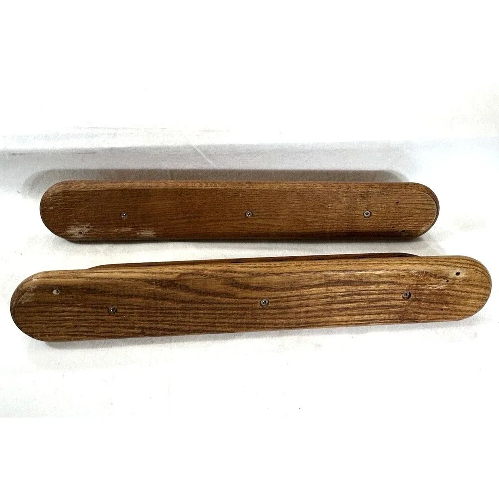 Traditional Solid Oak 8 Cue Wall Rack Billiard Pool Cue Holder Game Room Decor